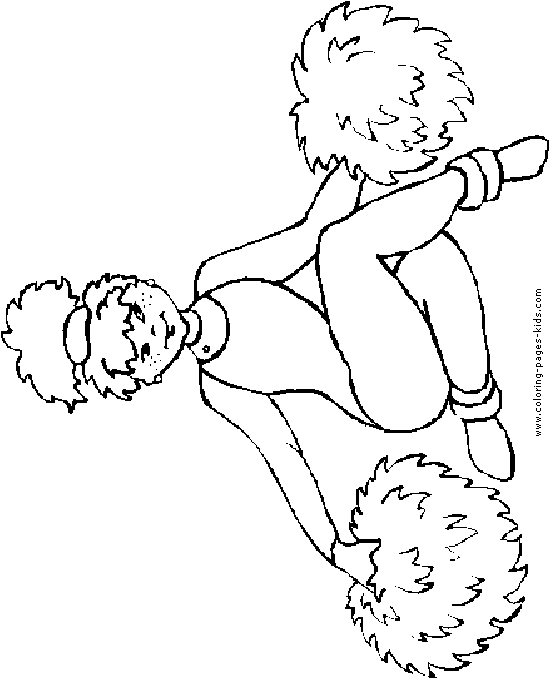 Cheerleader color page free printable coloring sheets for kids
