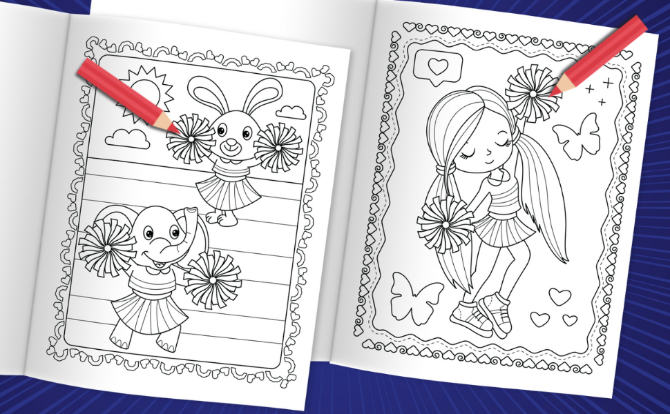 Cheerleading coloring book cheerleader coloring for girls wintoloono books