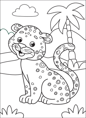 Cheetah coloring page free printable coloring pages