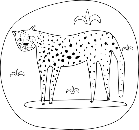 Cheetah coloring page free printable coloring pages