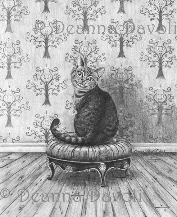 Cheshire cat art print alice adventures in wonderland kitty artwork