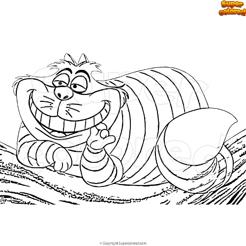 Coloring page cheshire cat