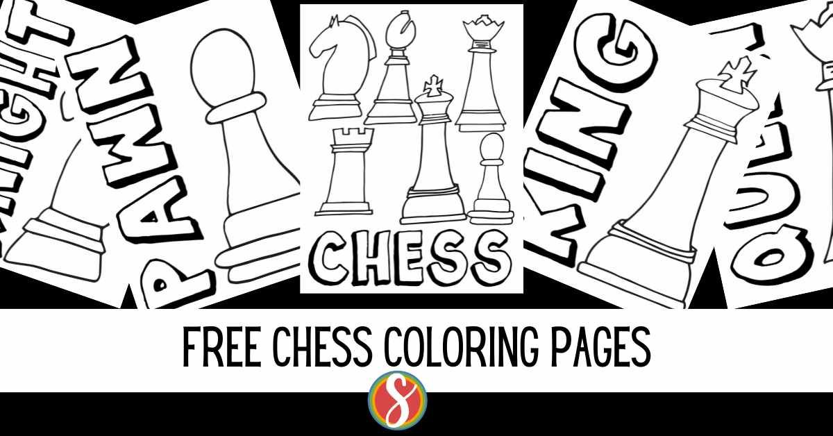 Free chess coloring pages â stevie doodles