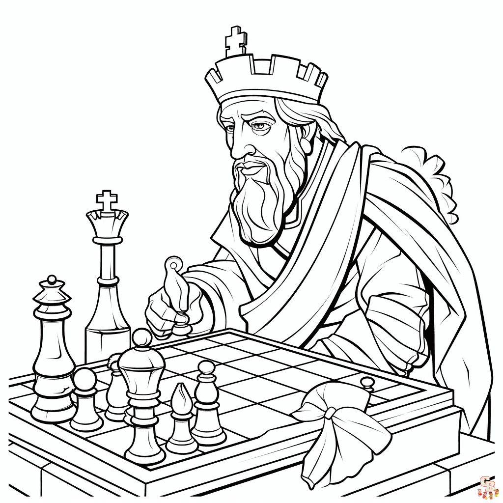 Printable chess coloring pages free for kids and adults