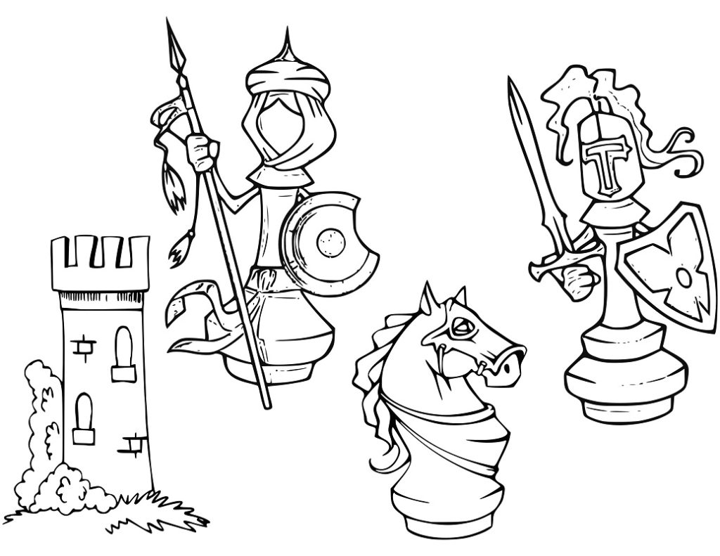 Chess coloring pages