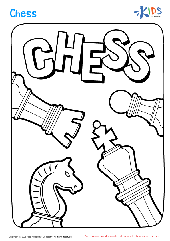 Free recognizing chess pieces worksheets for kids