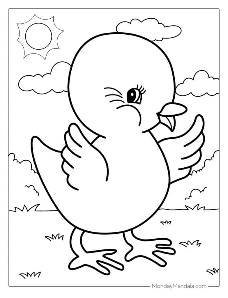 Chicken coloring pages free pdf printables