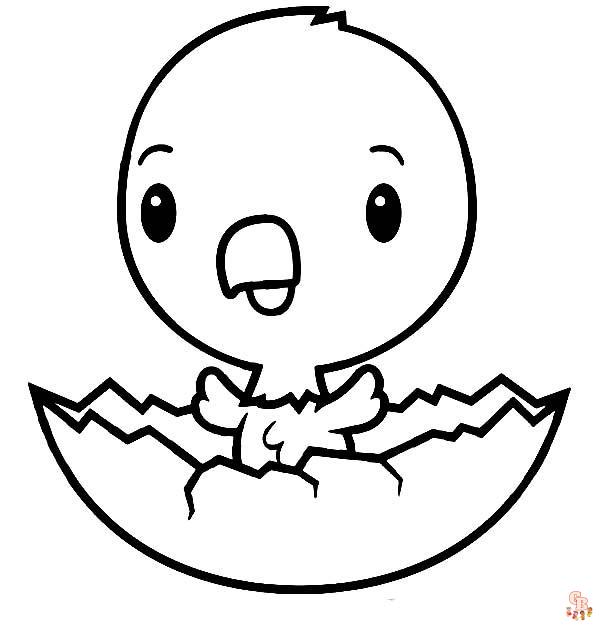 Kute chick coloring pages for kids