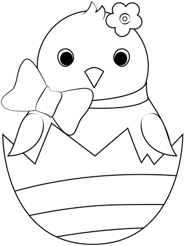 Easter chick coloring page free printable coloring pages