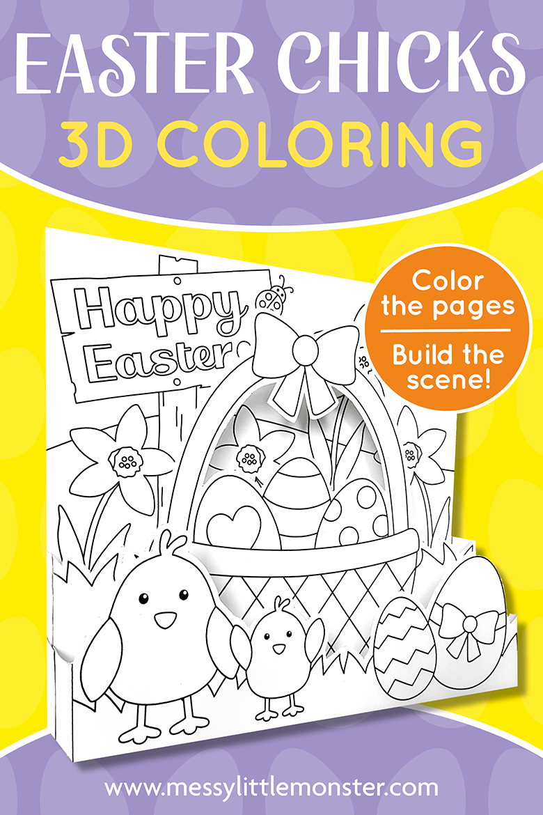 D easter colouring pages