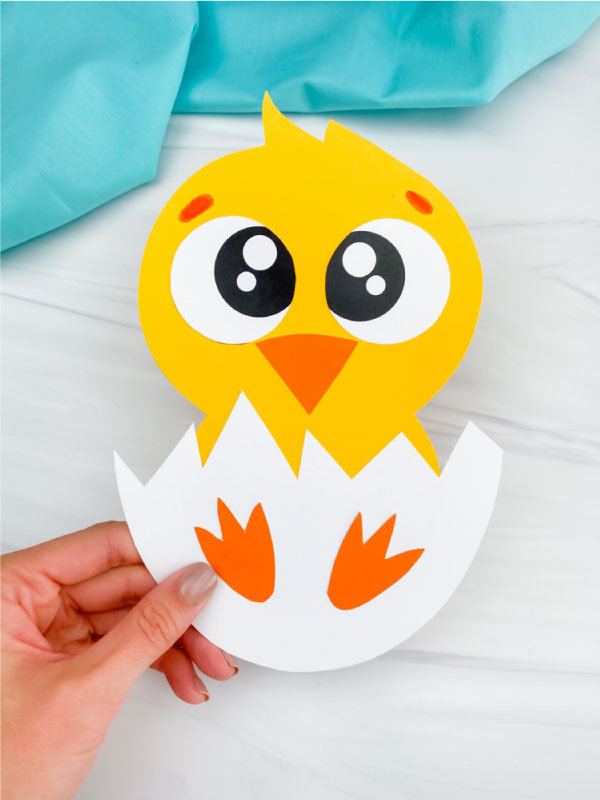 Hatching chick craft for kids free template