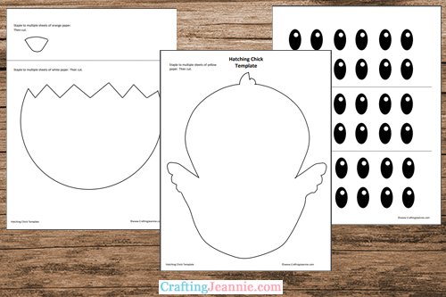 Hatching chick craft free template