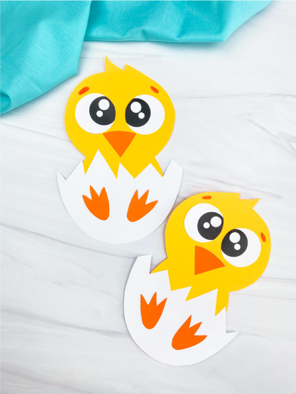 Hatching chick craft for kids free template