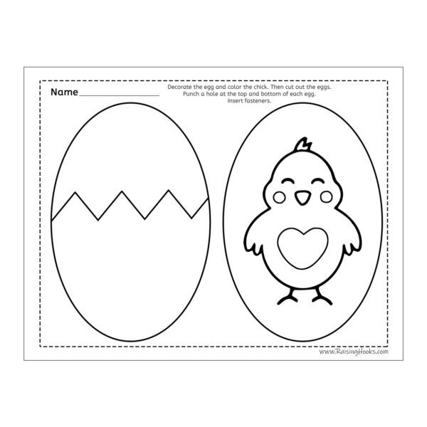 Hatching chick easter egg craft