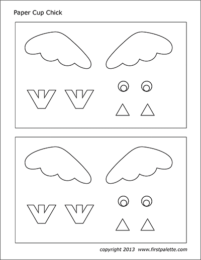 Paper cup chick template free printable templates coloring pages