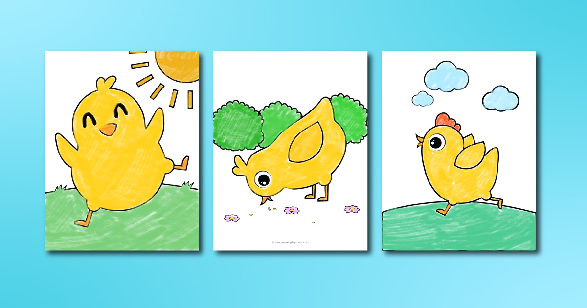 Chick coloring pages for kids free printable