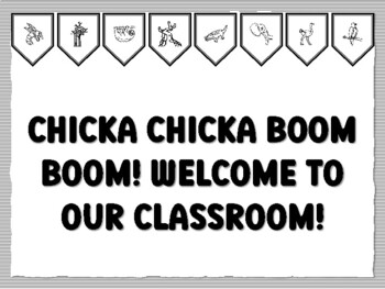 Chicka chicka boom boom welcome to our classroom jungle bullet board kit worksheet by swati sharma