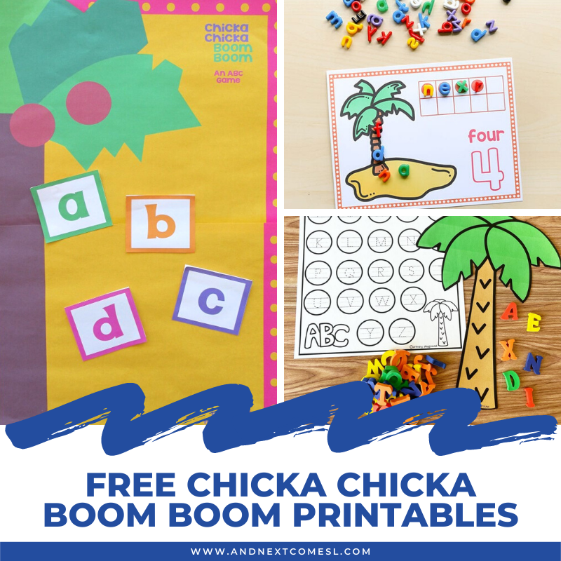 Free chicka chicka boom boom printables for kids and next es l