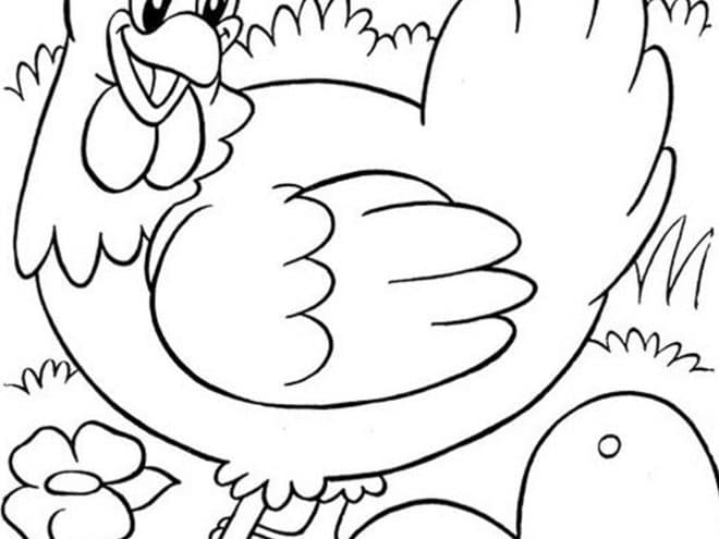 Free easy to print chicken coloring pages