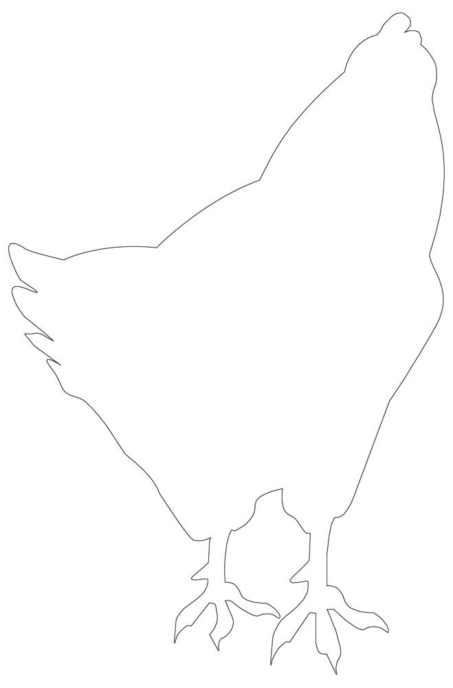 Chicken hen template free printable coloring page