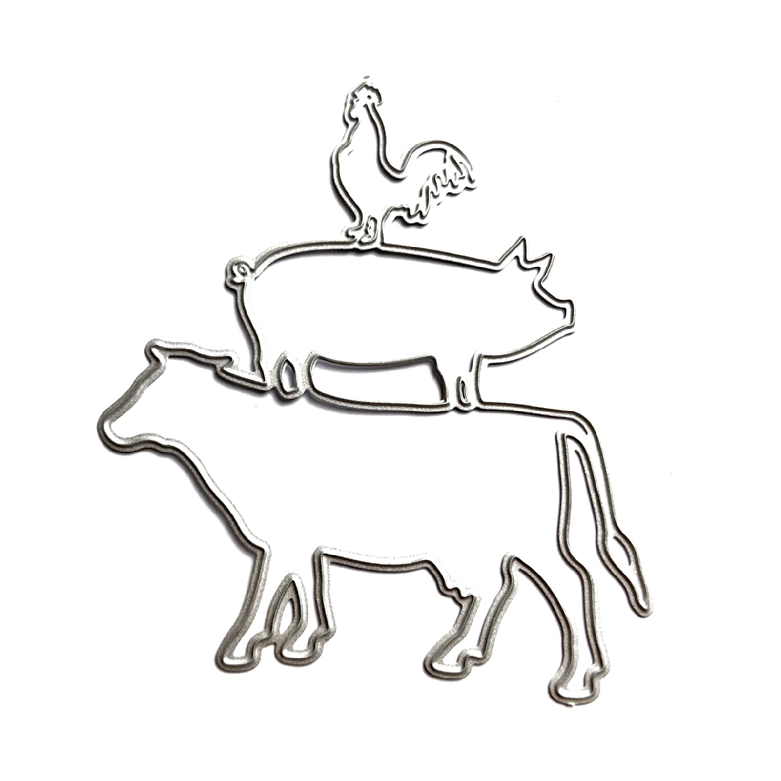 Pig cow chicken metal cutting dies stencils for diy scrapbooking decorative embossing paper cards template decor die cut scrapbooking stencils arts crafts sewing