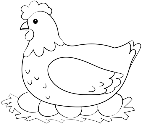 Hen coloring page free printable coloring pages