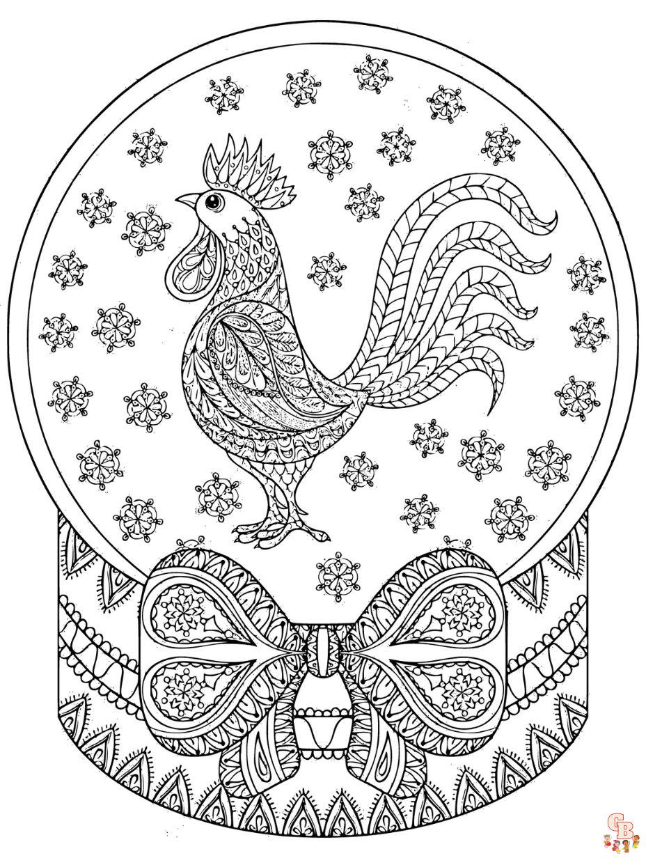 Free printable chicken coloring pages for kids