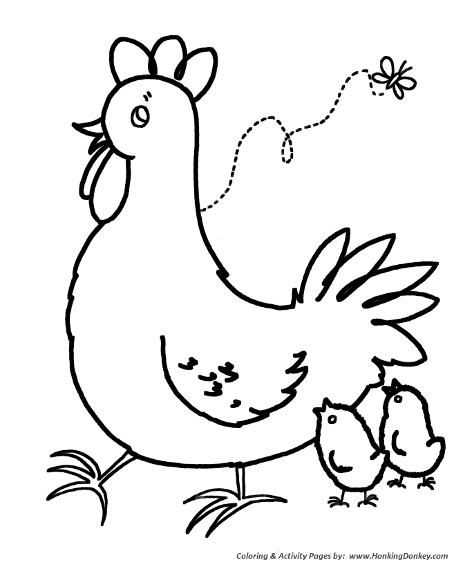 Simple shapes coloring pages free printable simple shapes mother hen coloring activity pages for pre