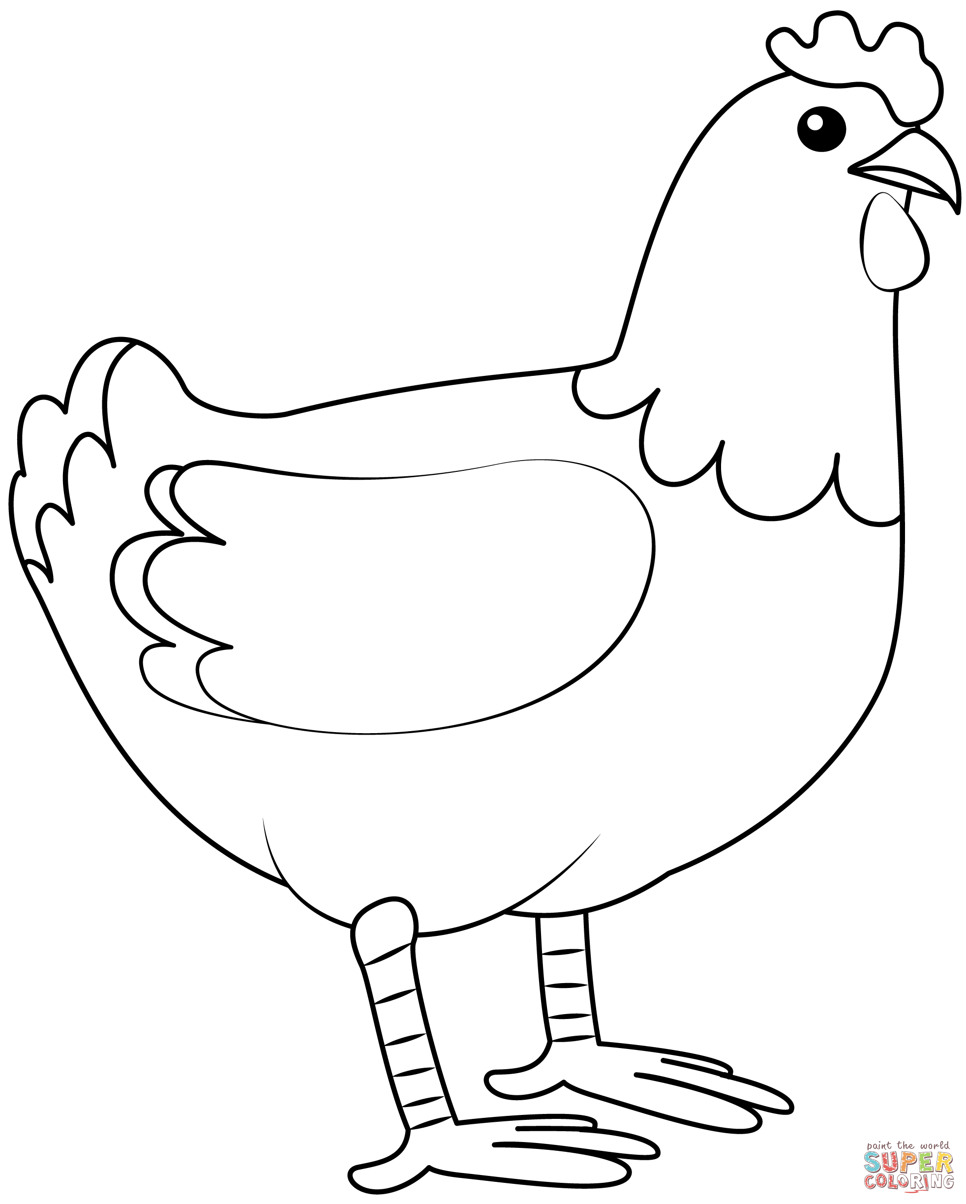 Chicken coloring page free printable coloring pages