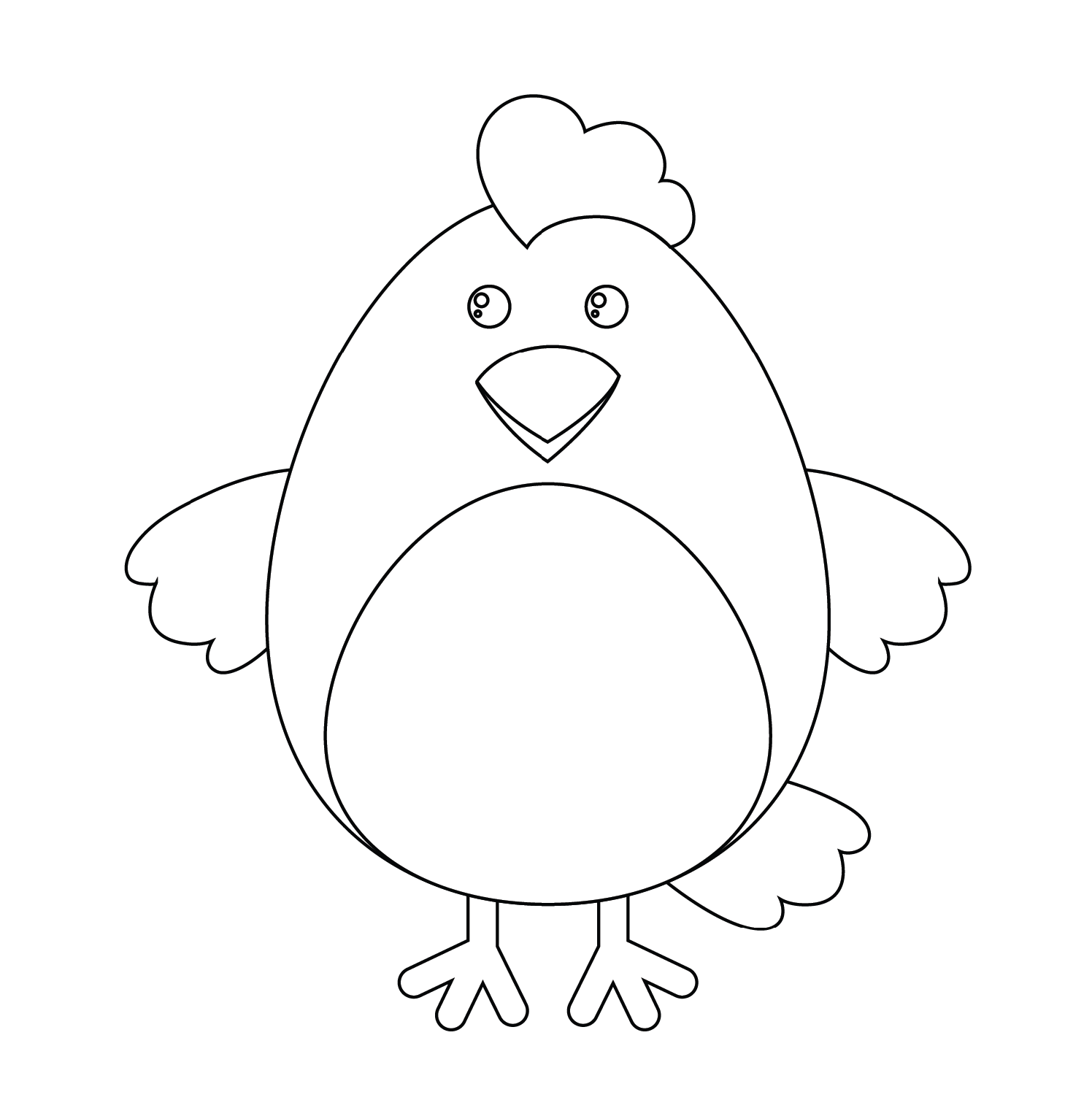 Free cute chicken coloring pages for kids