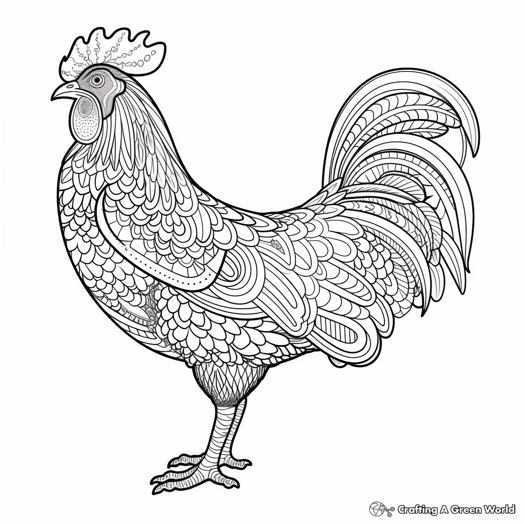 Chicken coloring pages for adults