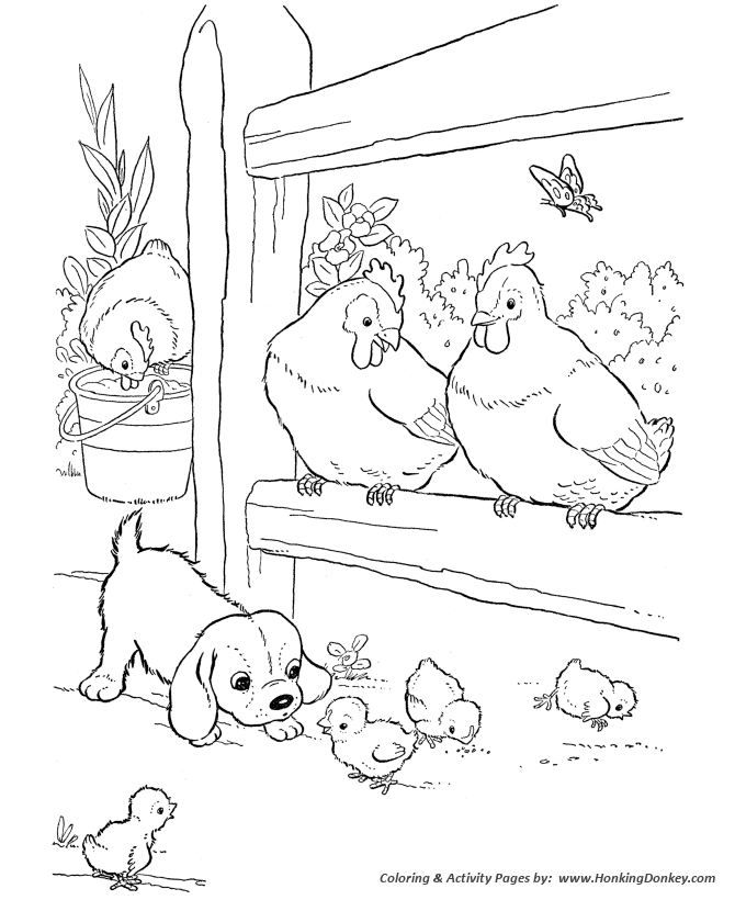 Farm animal coloring pages printable chickens coloring page baby chicks