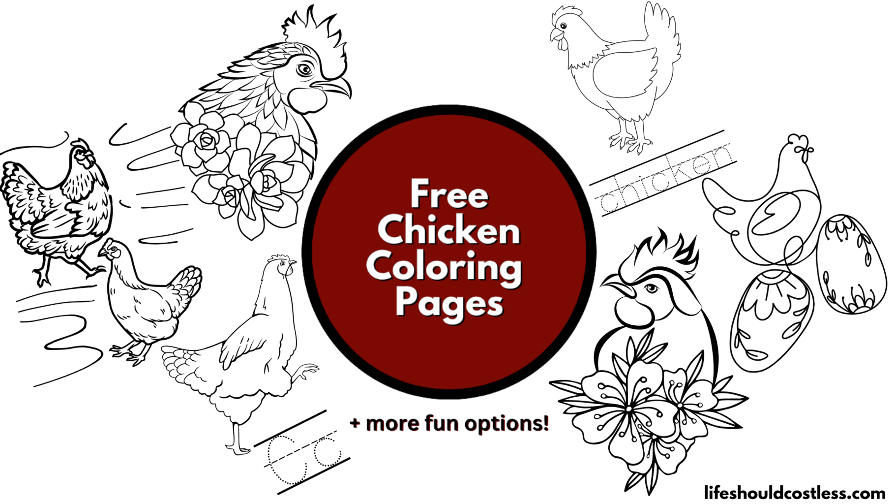 Chicken coloring pages free printable pdf templates
