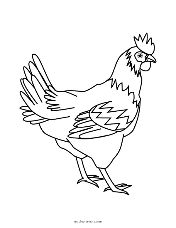 Free printable chicken coloring pages