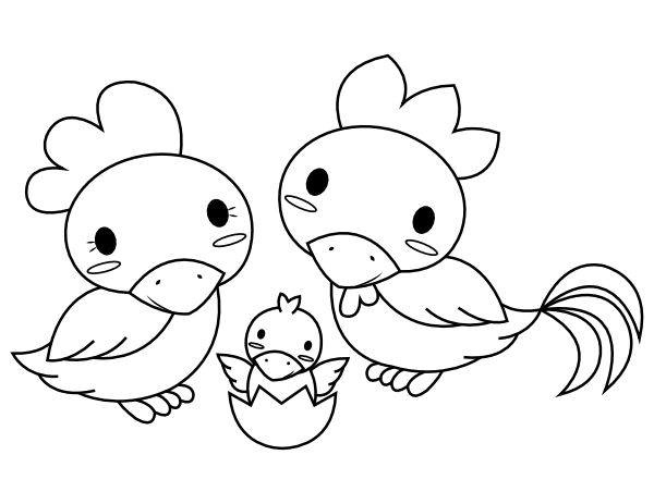Printable baby chicken coloring page
