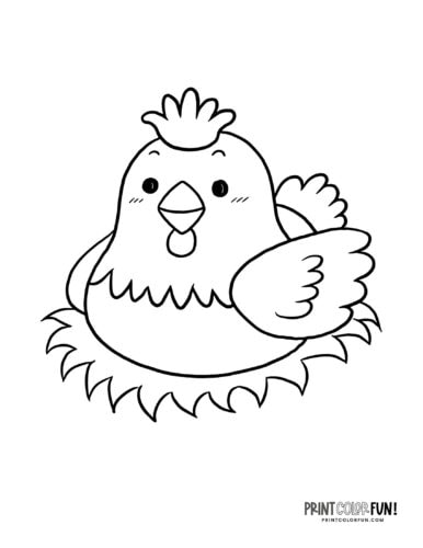 Chicken clipart coloring pages creative activities featuring rooster hen chick friends at