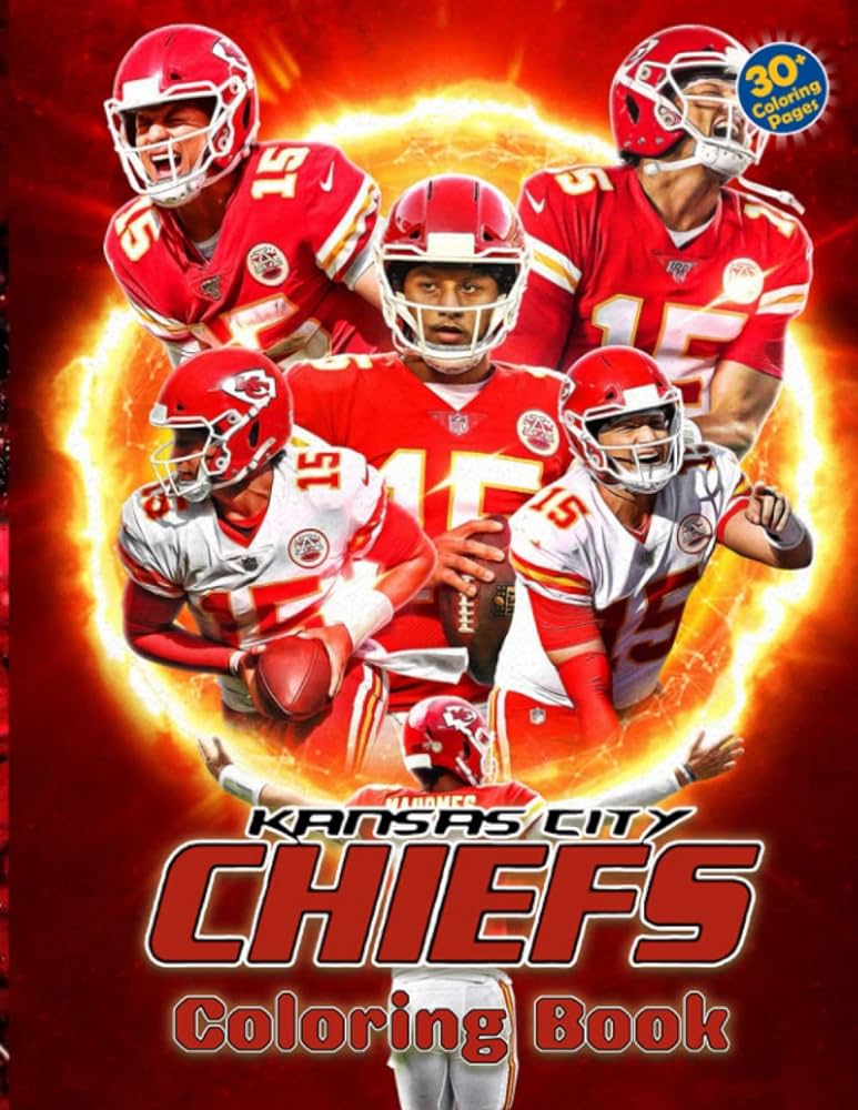 Nfl kansas city chiefs coloring book kansas city chiefs coloring book with many beautiful illustrations for relaxation and stress relief ken jemlins libros