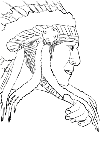 Native american chief coloring page free printable coloring pages