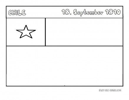 Printable flag of chile coloring page