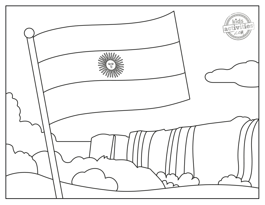 Sunny argentina flag coloring pages kids activities blog