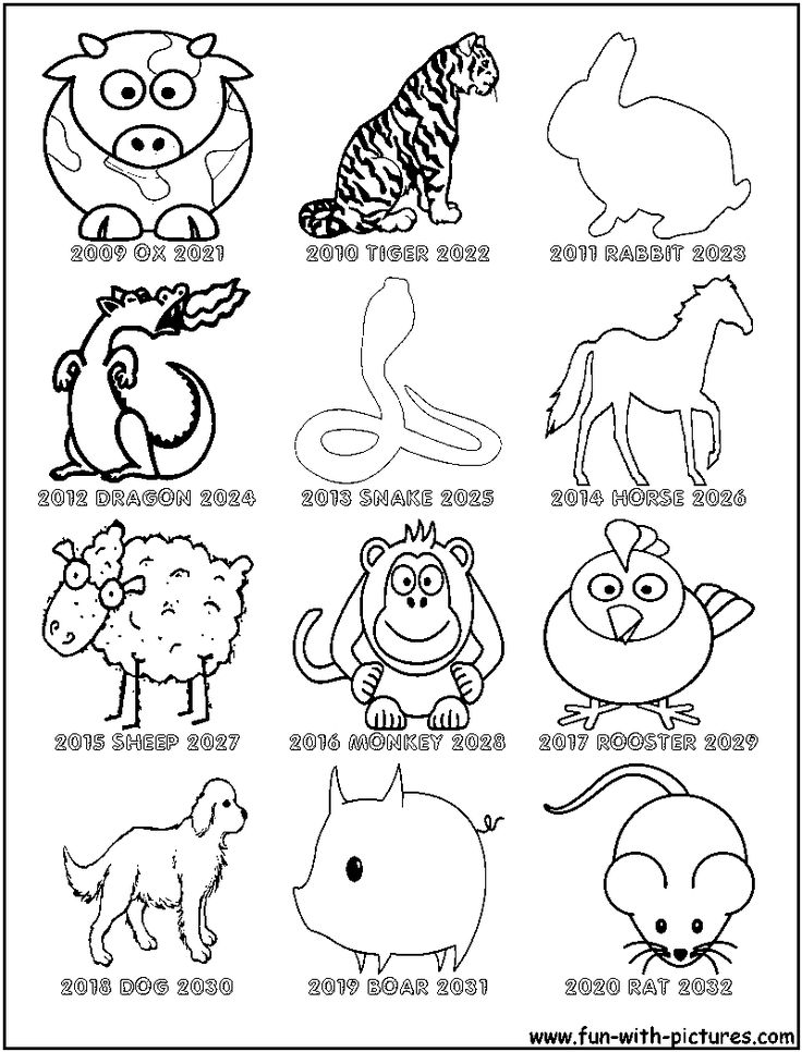 Chinese zodiac coloring page new year coloring pages flag coloring pages chinese new year zodiac