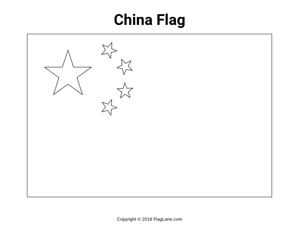 Free china flag coloring page