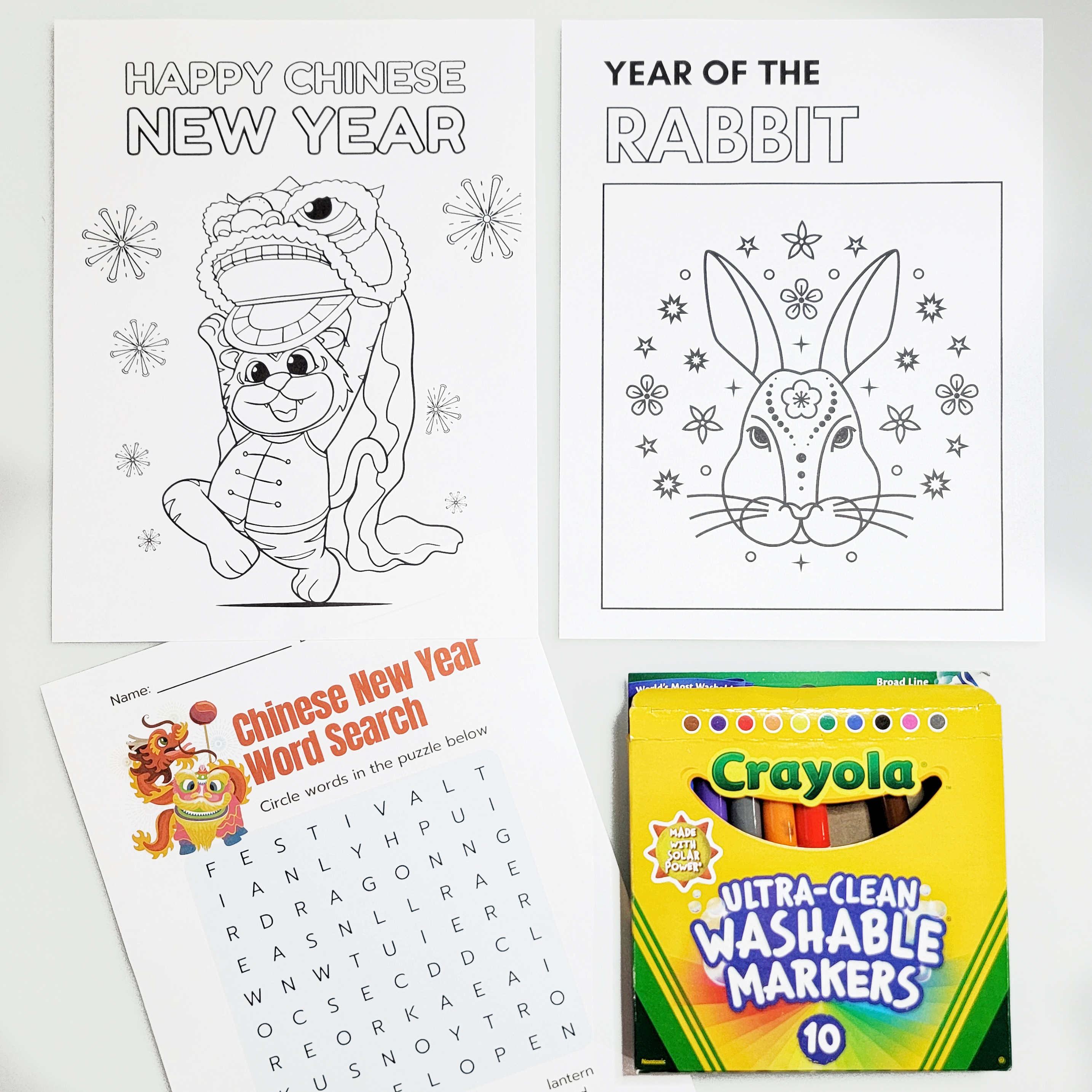 Free chinese new year coloring pages kids art box