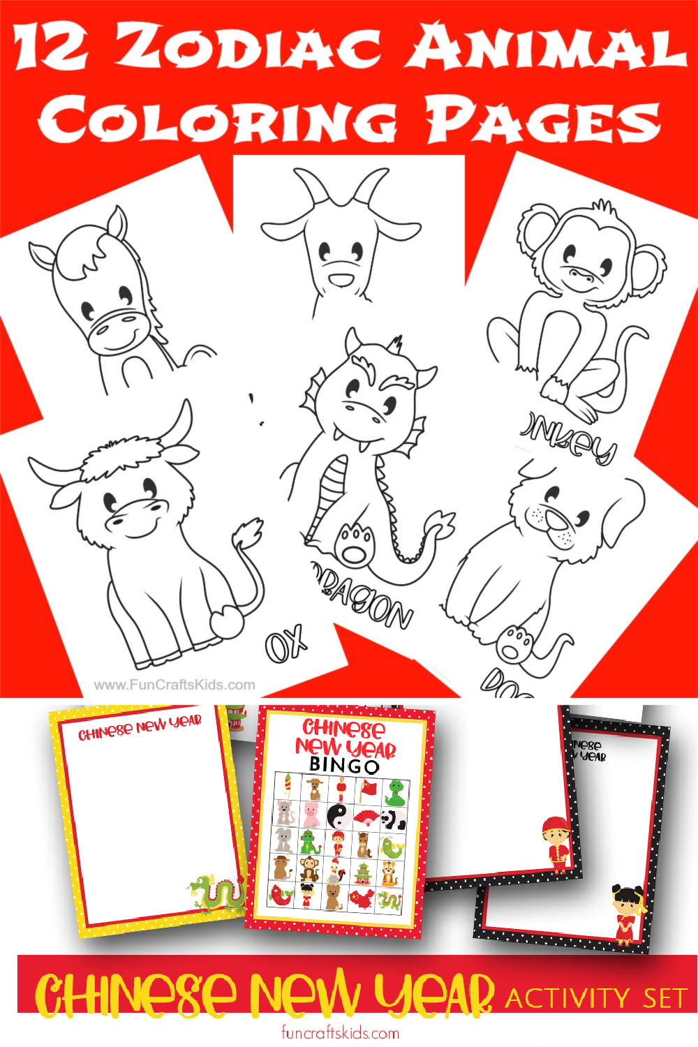 Free printable chinese zodiac coloring pages