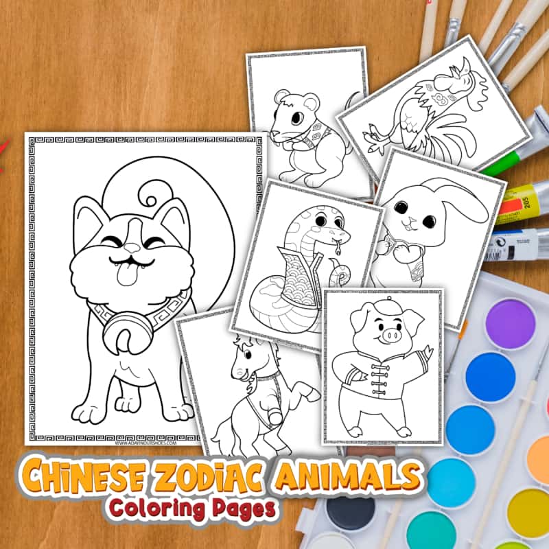 Free printable chinese zodiac coloring pages for kids and adults