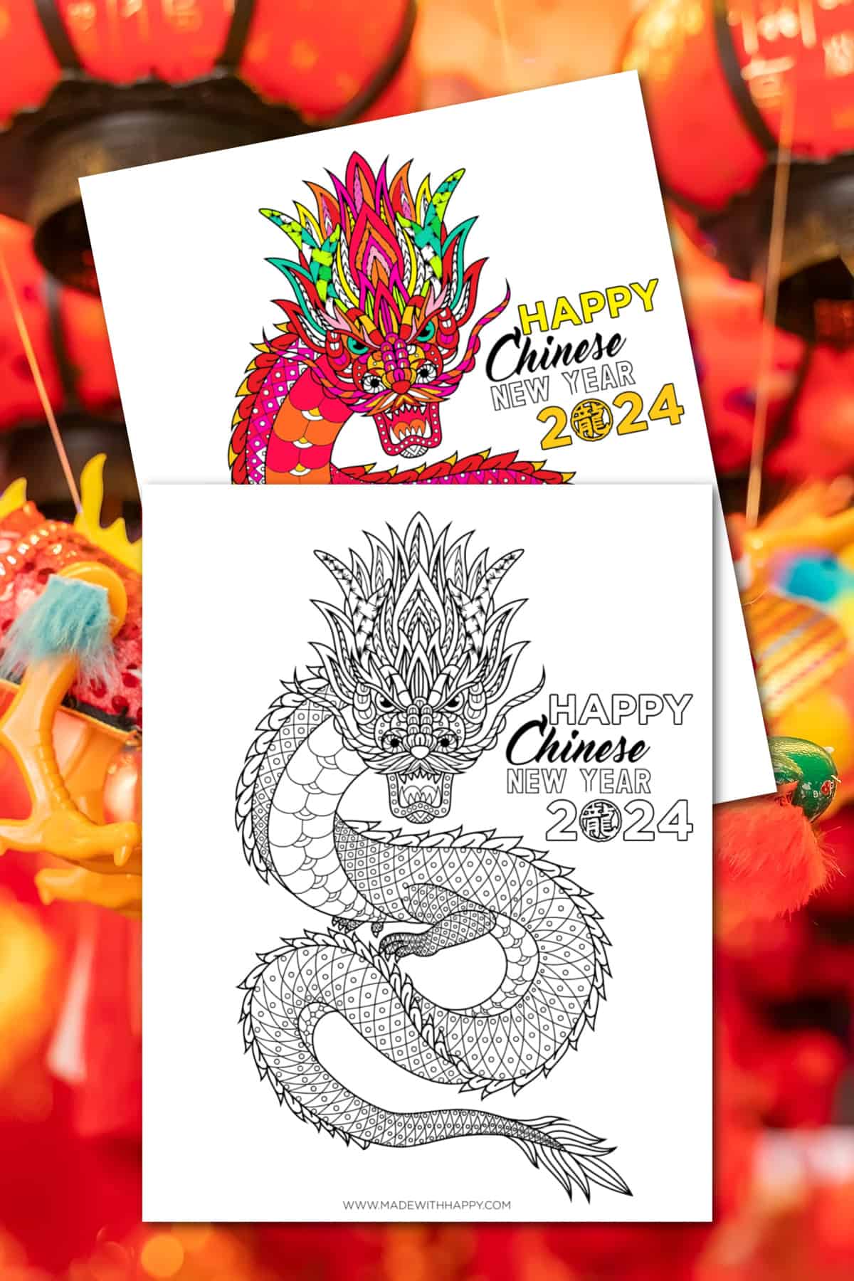 Year of the dragon coloring pages