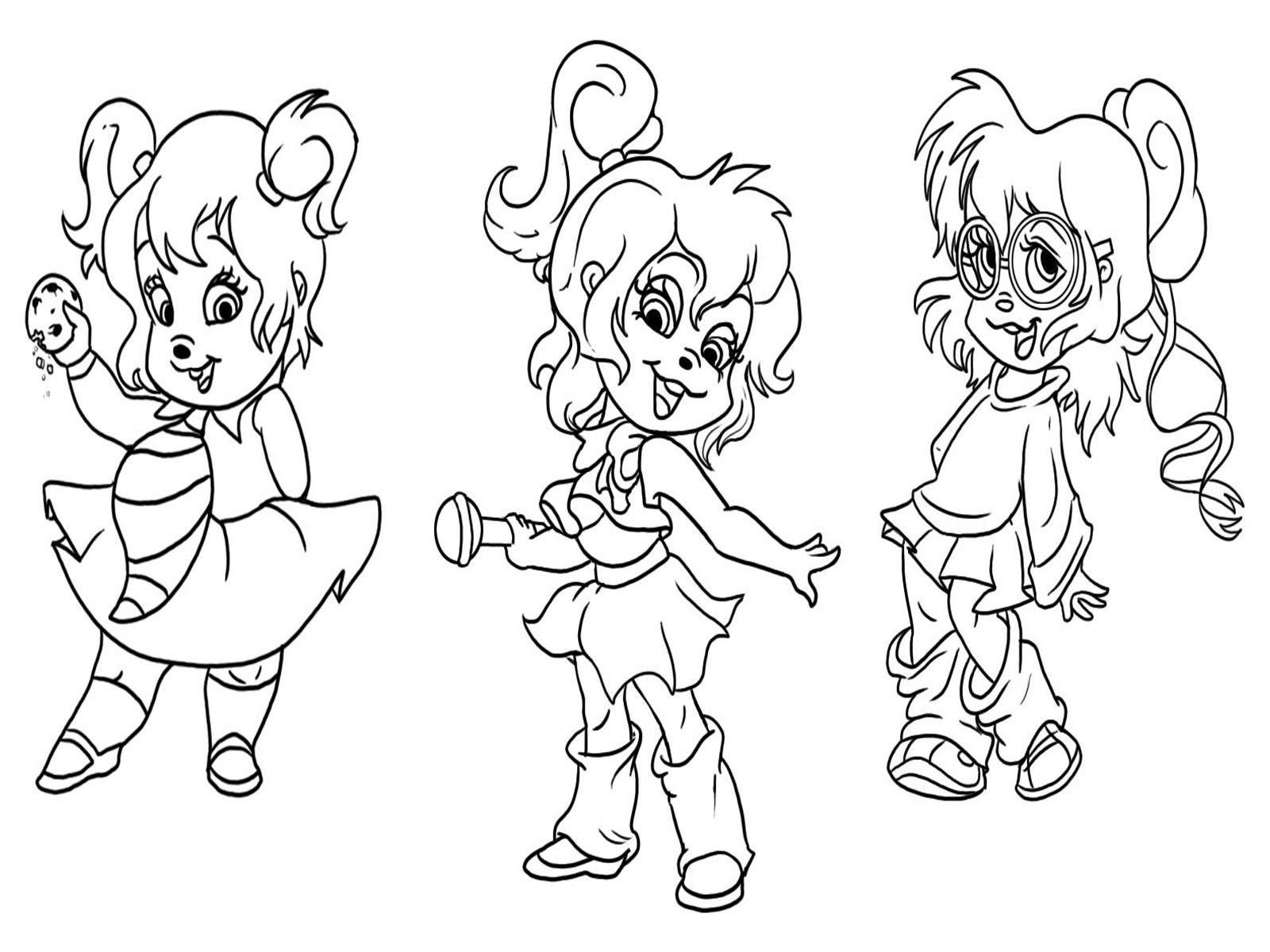 Free printable chipettes coloring pages for kids