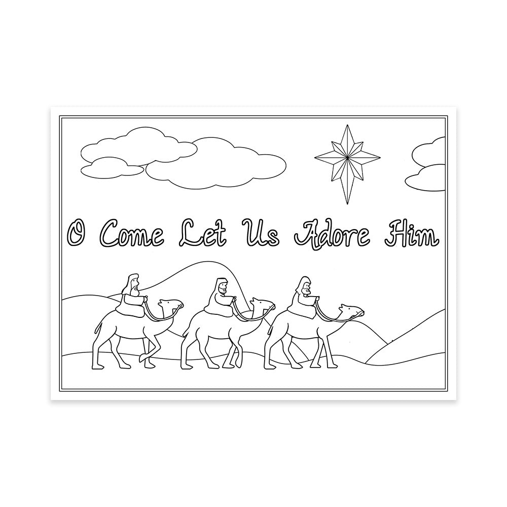 Color me joyful religious christmas coloring cards â the invite lady