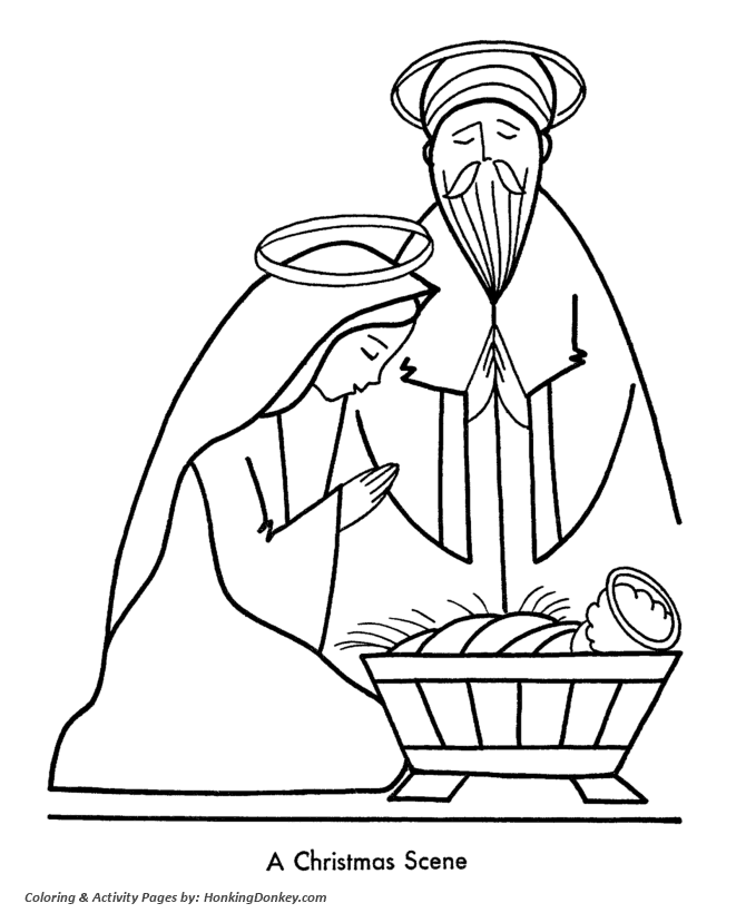 Religious christmas bible coloring pages