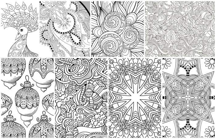 Free printable holiday adult coloring pages